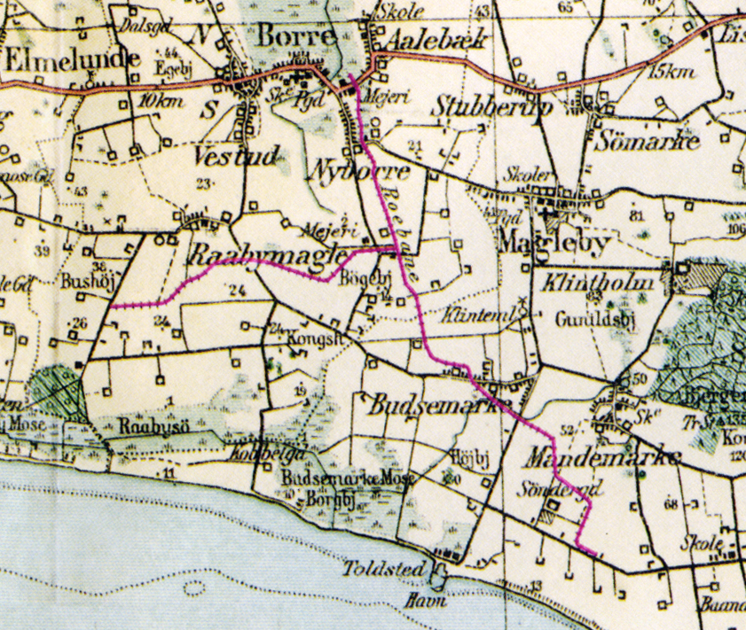 Kort over roebanen ved Holme 1921